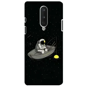 Силиконовый Чехол с принтом "Космонавты" на OnePlus 8 (Космонавт на рыбалке)