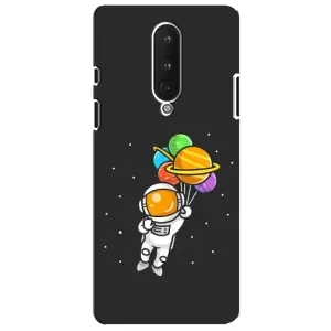Силиконовый Чехол с принтом "Космонавты" на OnePlus 8 (Космонавт с шариками)