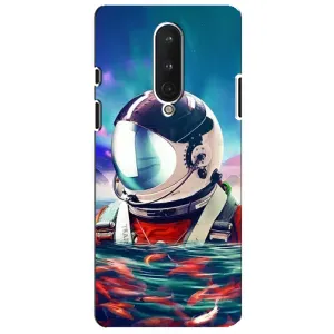 Силиконовый Чехол с принтом "Космонавты" на OnePlus 8 (Космонавт в воде)