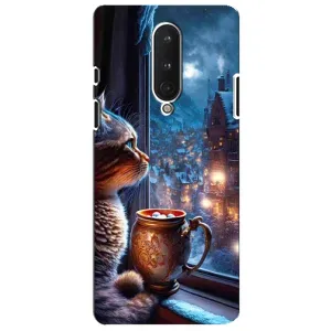 Чохли на Новий Рік OnePlus 8 (Кіт новорічний)