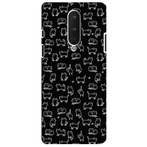 Чехол на тематику: Коты для OnePlus 8 (Котики на черном)