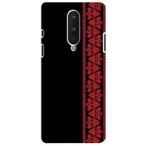 Силиконовый Чехол на OnePlus 8 (Красная Вышиванка)