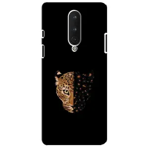 Чохол з леопардовим принтом на OnePlus 8 (Леопард на чорному)