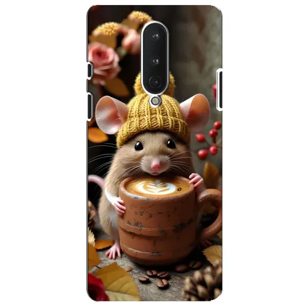 Чехол с рисунком «Мышка с кофе» для OnePlus 8 Чехол с рисунком «Мышка с кофе» для OnePlus 8