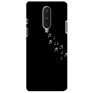 Чехол с картинками на черном фоне для OnePlus 8 (Ноты)