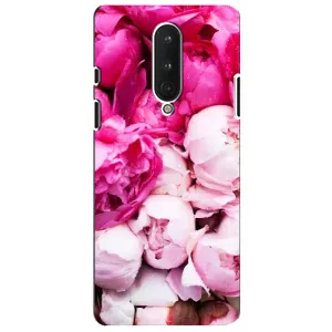 Силиконовый бампер с принтом (цветочки) на ВанПлас 8 (Пионы)