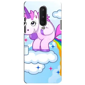 Чехол Unicorn на OnePlus 8 (Радуга единорожка)