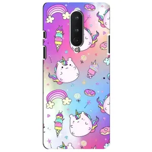 Чехол Unicorn на OnePlus 8 (Радуга и Единорог)