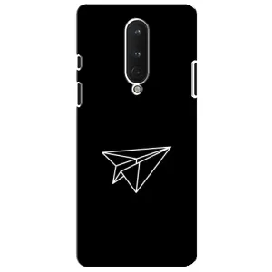 Чехол с картинками на черном фоне для OnePlus 8 (Самолетик)