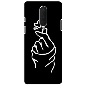 Чехлы (Знак сердечка) на OnePlus 8 (Сердце на черном)