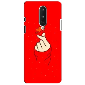 Чехлы (Знак сердечка) на OnePlus 8 (Сердце на красном)