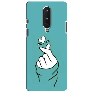 Чехлы (Знак сердечка) на OnePlus 8 (Сердечко на бирюзовом)