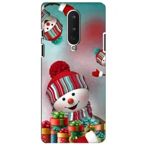 Чохли на Новий Рік OnePlus 8 (Сніговик в шапці)