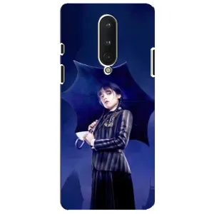 Чехлы с принтом Уэнсдей на OnePlus 8 (Уэнсдей с зонтом)
