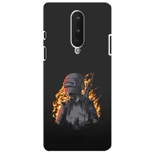 Силиконовый чехол с картинкой "Герой Pubg" на OnePlus 8 (В огне)