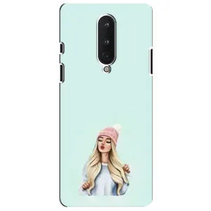 Силіконовый Чохол на OnePlus 8 з картинкой Модных девушек (В шапці)