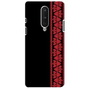 Силиконовый Чехол на OnePlus 8 с картинкой Вышиванки (Вышиванка на черном)