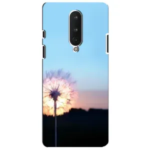 Силиконовый Чехол с одуванчиками на OnePlus 8 (Закат с одуванчиком)