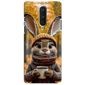 Печатный чехол «Зверята с кофе» для OnePlus 8 (Зайчик с кофе)