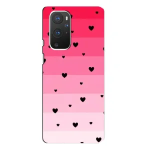 Чохли з тематикою "Маленькі Сердчеки" на OnePlus 9 Pro (Чорні сердечка)