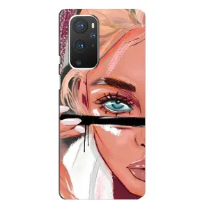 Силиконовый Чехол на OnePlus 9 Pro с картинкой Стильных Девушек (Девушка и ресницы)