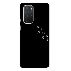 Чехол с картинками на черном фоне для OnePlus 9 Pro (Ноты)