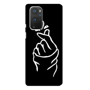 Чохол (Знак сердечка) для OnePlus 9 Pro (Сердечко на чорному)