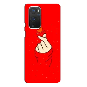 Чохол (Знак сердечка) для OnePlus 9 Pro (Сердечко на червоному)