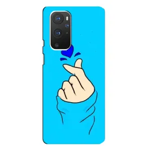 Чохол (Знак сердечка) для OnePlus 9 Pro (Сердечко на синоьому)