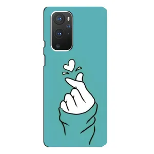 Чохол (Знак сердечка) для OnePlus 9 Pro (Сердечко на бірюзовому)
