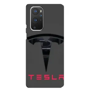 Силіконовий бампер з картинкою машини на OnePlus 9 Pro (Logo TESLA)