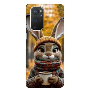 Печатный чехол «Зверята с кофе» для OnePlus 9 Pro (Зайчик с кофе)