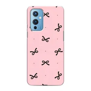 Чехол банты для OnePlus 9 (Черные бантики)
