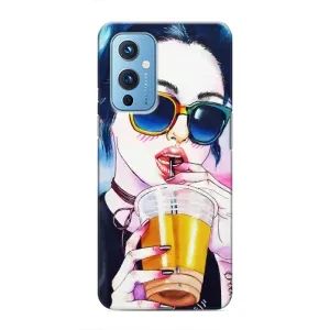 Чехол с картинкой Модные Девчонки OnePlus 9 (Девушка с коктейлем)