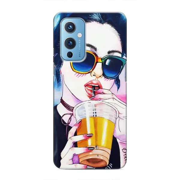 Чехол с рисунком «Девушка с коктейлем» для OnePlus 9