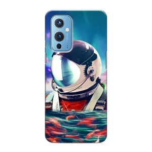 Силиконовый Чехол с принтом "Космонавты" на OnePlus 9 (Космонавт в воде)