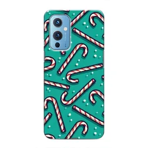 Силіконовий бампер на різдво для OnePlus 9 (Льодяники)