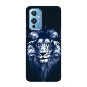 Чехол с картинкой на OnePlus 9 (Лев - синий)