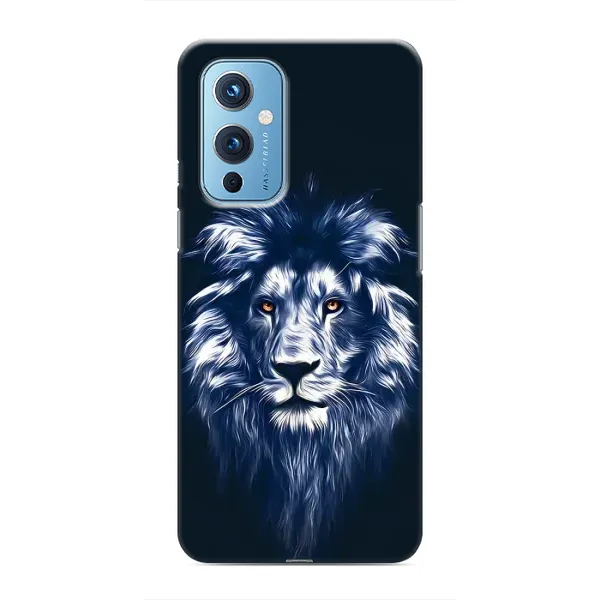 Чехол с рисунком «Лев - синий» для OnePlus 9