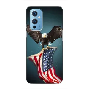 Чехол Флаг USA для OnePlus 9 (Орел и флаг)