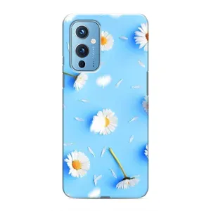 Чохол з Квітами для OnePlus 9 (ромашки на блакитному)