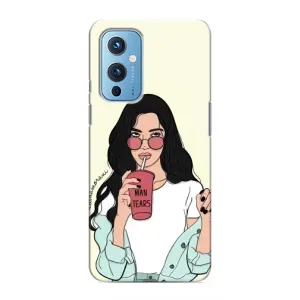 Силиконовый Чехол на OnePlus 9 с картинкой Стильных Девушек (С напитком)