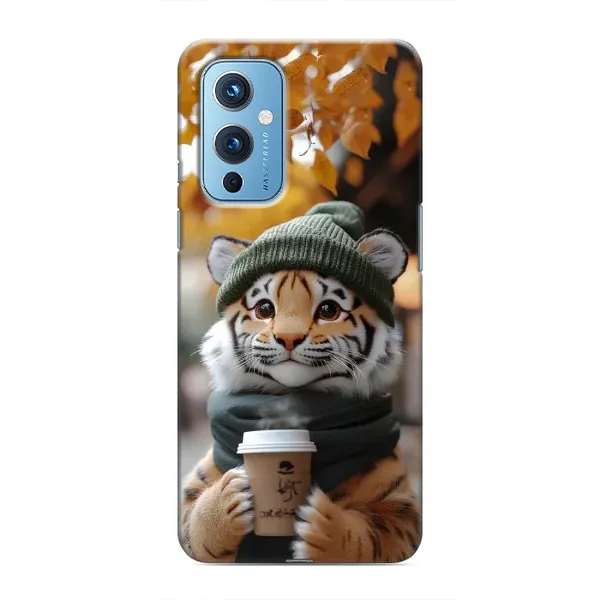 Чехол с рисунком «Тигр с кофе» для OnePlus 9 Чехол с рисунком «Тигр с кофе» для OnePlus 9