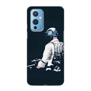 Силиконовый чехол с картинкой "Герой Pubg" на OnePlus 9 (В экиперовке)