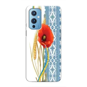 Силиконовый Чехол на OnePlus 9 с картинкой Вышиванки (Вышиванка с цветком)