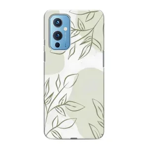Чохол квітковий дизайн для OnePlus 9 (Зелений дизайн)