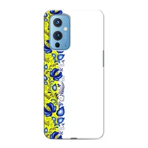 Силиконовый Чехол на OnePlus 9 с картинкой Вышиванки (Желто-синяя вышиванка)