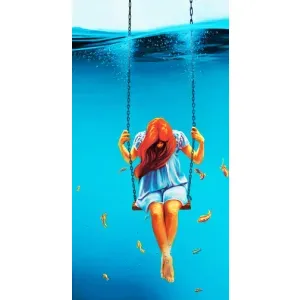 Чехол Стильные девушки на OnePlus 9RT (Девушка на качели)
