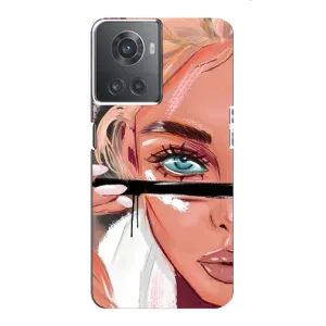 Силиконовый Чехол на OnePlus ACE (10R) с картинкой Стильных Девушек (Девушка и ресницы)