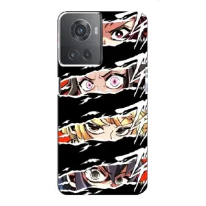 Силиконовые чехлы с глазами Anime для ВанПлас Ейс (10р) (Глаза на чорном)
